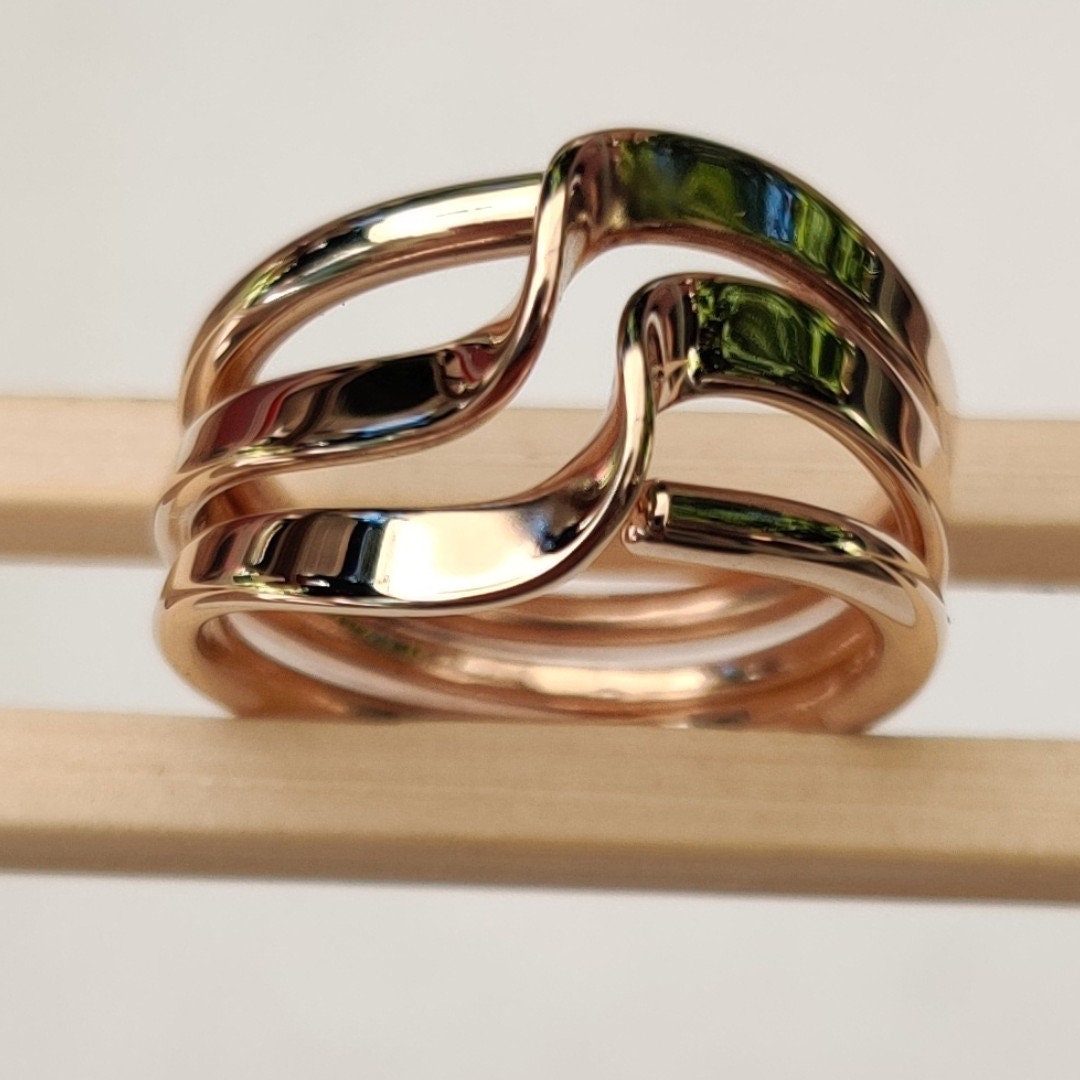 Three Turn Wave Energy Ring™ In Solid 14K Yellow Gold
