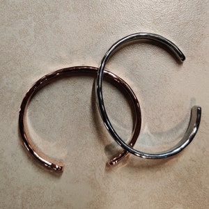 Zinc And Copper Cuff Bracelet Set With Hammered Texture image 7