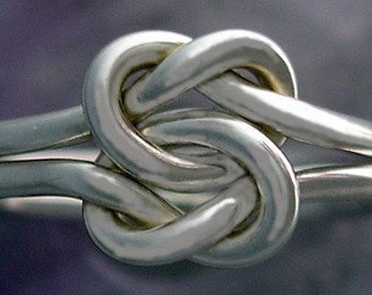 Schwerer 10 Gauge Double Love Knoten Ring aus Sterling Silber
