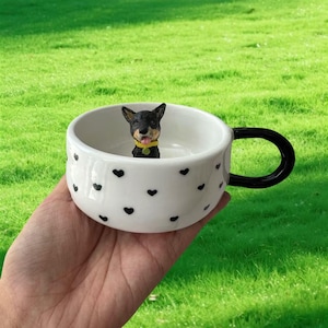 Haustier Becher benutzerdefinierte Haustier Becher Keramik Peekaboo Becher / Hund Becher / verstecktes Tier Kaffeebecher / benutzerdefinierte Katze und Hund Keramikbecher / Geschenk für Hundebesitzer /