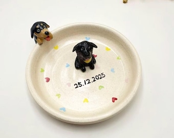 Joyero personalizado con retrato de mascota • Bandeja para anillos personalizada con la cara de tu mascota • Plato para joyas personalizado para perros y gatos • Regalo conmemorativo para mascotas • Regalo para amantes de las mascotas
