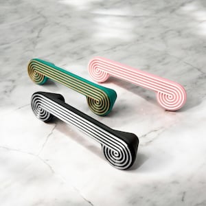 Elegant Art Deco Drawer Handle | Retro Style Cabinet Hardware | Model O | Colour & Size Variations