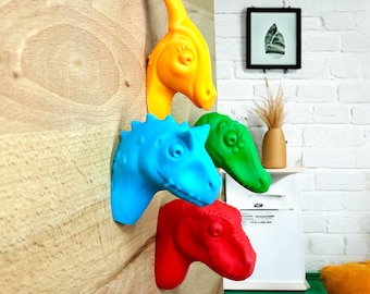 Dinosaur Head Knobs: Colorful Kids' Room Drawer Pulls, Nursery room decor