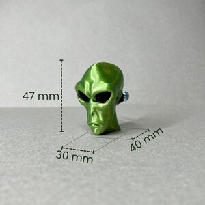 Alien Head Drawer Knobs - Hand-Painted Home Decor, Unique Cabinet Pulls, Funky Furniture Hardware, Creative Gift Idea, Dimensions