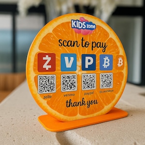 Custom QR Code Acrylic Sign for Venmo, Wi-Fi, Instagram, and Pay - Modern Display for Salons, Events, and Boutiques