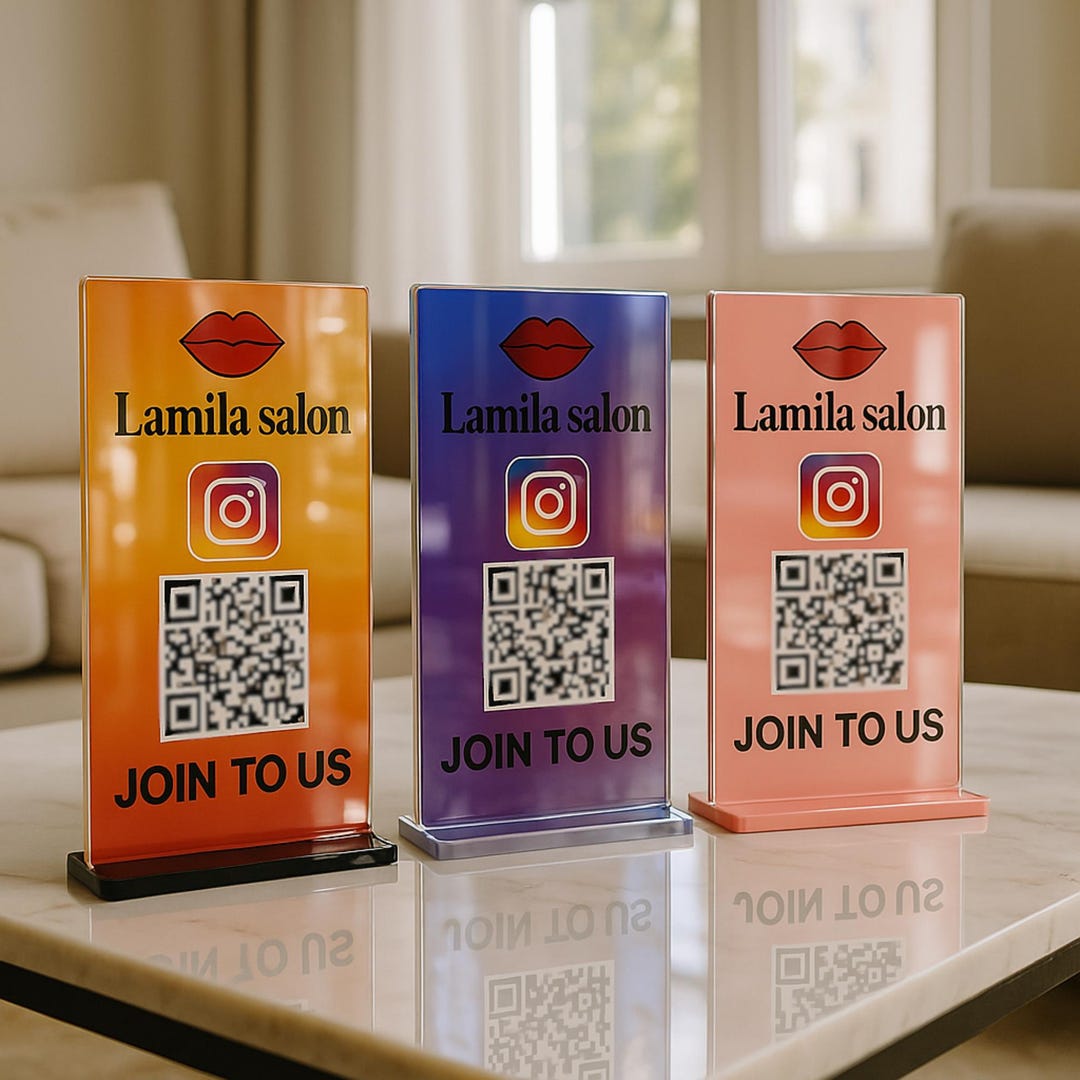 Custom Acrylic QR Code Business Sign: Social Media Display - Etsy
