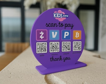 Custom Acrylic QR Code Sign: Scan to Pay Business Display