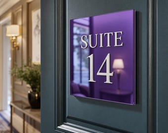 Bulk Square Room Number Signs, Custom Mirror Acrylic Suite Plaques, Hotel Office Door Sign Set