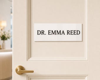 Custom Acrylic Door Name Sign, Personalized Room Plaque, 3D Raised Letters, Office Salon Suite Door Sign