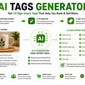 Etsy AI Listing Generator, Keyword Research, SEO Optimizer, Competitor Analysis, Listing Health Score, All-in-One Etsy SEO Tool for Sellers image 4