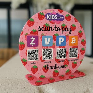 Custom Acrylic QR Code Sign for Business – One-Sided Display with Logo & Up to 4 Codes for Menu, Social Media, Payments – Fast Shipping