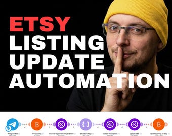 Automatisation de la mise à jour de la fiche produit Etsy | Modèle Make.com + Guide PDF