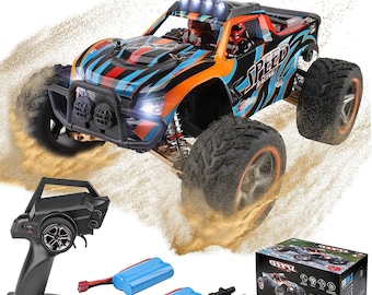 Personalized RC Truck 1:10 Scale, Custom License Plate, Hobby Grade 4WD Off Road, High Speed RC Car for Adults
