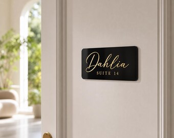 Custom Acrylic Door Sign, Personalized Room Plaque with 3D Mirror Letters