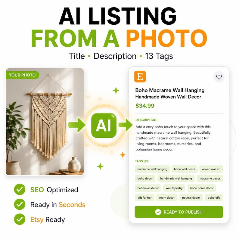 Etsy AI Listing Generator, Keyword Research, SEO Optimizer, Competitor Analysis, Listing Health Score, All-in-One Etsy SEO Tool for Sellers image 2