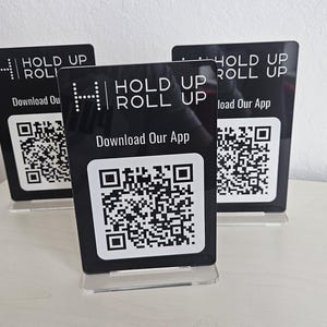 Custom Acrylic QR Code Sign for Business, Venmo, WiFi, Tip Jar, Instagram, Table, Wedding, Shop Display, Checkout, Pop-up, Salon, Events
