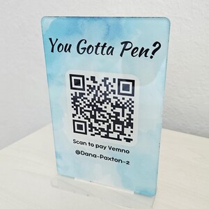 Acrylic QR Code Sign Bundle – Custom Business QR Signs Set for Payment, Venmo, Wedding or Social Media | Modern Multi-Pack Display Solution