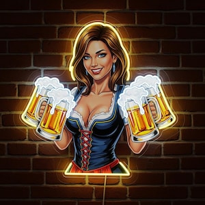 Custom Beer Logo LED Neon Sign: UV Print Bar Decor