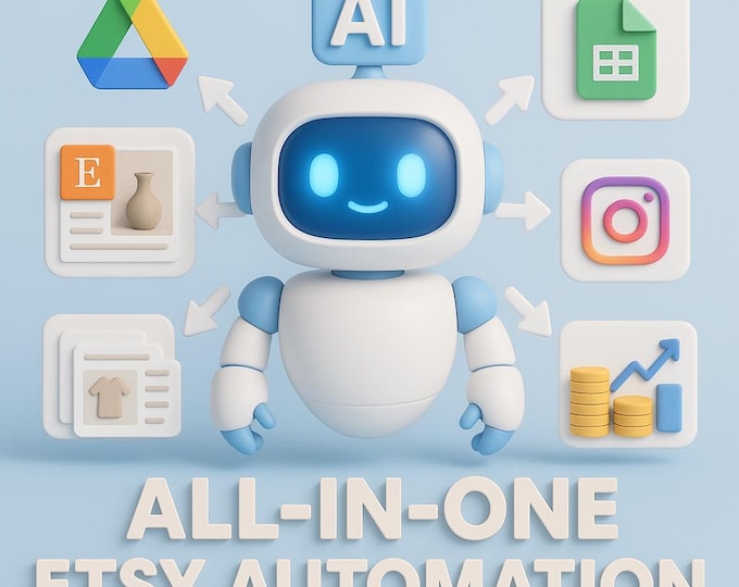 Featured listing image: Full Etsy Shop Automation System | AI-Powered Listing Creation, Smart Updates, Google Sheets Orders, Instagram Autopost | Digital + Physical