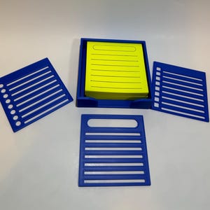 Sticky Note Holder & Stencil Set | 3D Printed, Reusable Line Guides for Perfect Notes | Desk Organizer for Home, Office and School! Gifts