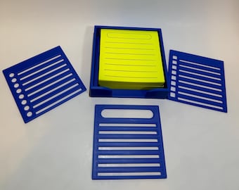 Porta post-it e set di stencil stampati in 3D: organizer da scrivania