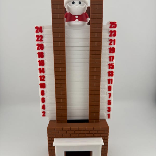 Calendario de Adviento de Chimeneas de Papá Noel: Decoración navideña de cuenta regresiva / Decoración reutilizable para chimeneas navideñas para familias y niños