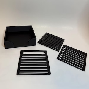 Sticky Note Holder & Stencil Set | 3D Printed, Reusable Line Guides for Perfect Notes | Desk Organizer for Home, Office and School! Gifts