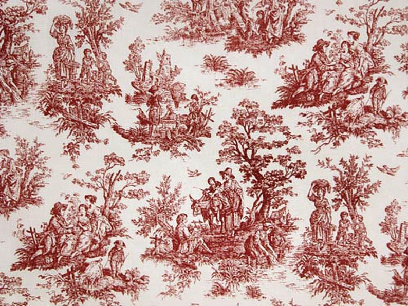 Christmas Red Toile Table Runner Red And White Table Runner Etsy