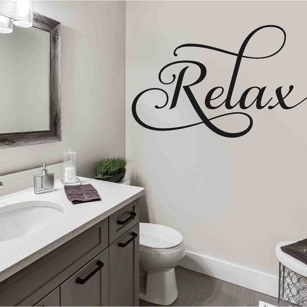 Relax Vinyl Wall Decal Spa Lettering Bathroom Sticker Beauty Salon - B110