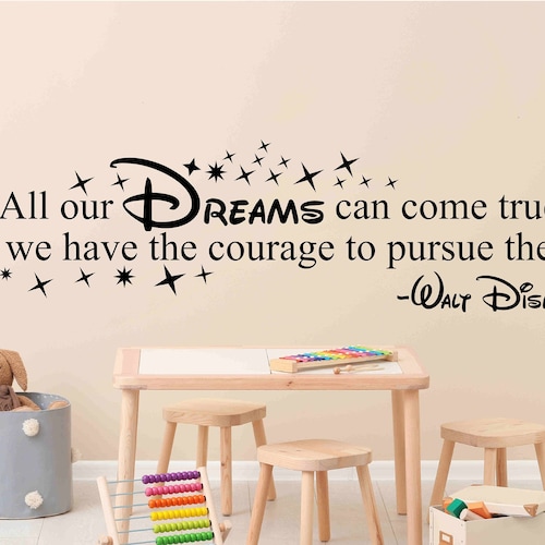 Mickey Mouse Wall Decal Walt Disney Quote Cartoon Vinyl Etsy