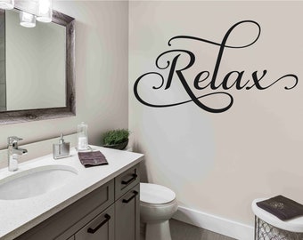Relax Vinyl Wall Decal Spa Lettering Bathroom Sticker Beauty Salon - B110
