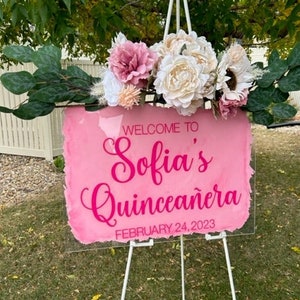 Quinceanera Decal for Sign Making Quince Vinyl Decal for Mirror or Plexiglass Sign Birthday Party Welcome Decal Party Decal Transfer Sticker