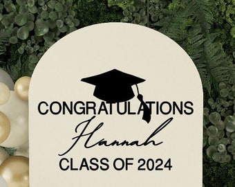 Graduation Party Decal for Entrance Sign Congratulations Class of 2024 Vinyl Decal  Balloon Arch Sign Grad Party decorations Event Planner