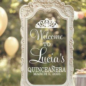 Quinceanera Decal for Sign Making Quince Vinyl Decal for Mirror or Plexiglass Sign Birthday Party Welcome Decal Party Decal Transfer Sticker