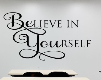 Believe in Yourself Motivational Letters for Walls Classroom Wall Quote Teacher Wall Decal School Vinyl Wall Lettering-M-111