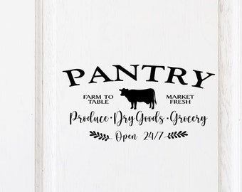 PANTRY FARM TO TABLE MARKET Vinyl Wall Decal - Fresh Produce Kitchen Decor Sign (Oracal Vinyl, Made In USA) - View #5