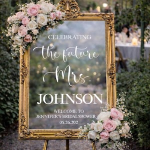 Bridal Shower Welcome Sign Wedding Shower Decal For Mirror Future Mrs. Sticker Bride to Be