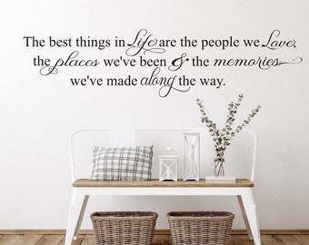 The Best Things In Life Vinyl Wall Lettering Farmhouse Decor picture wall decal Wall Quote-H-159
