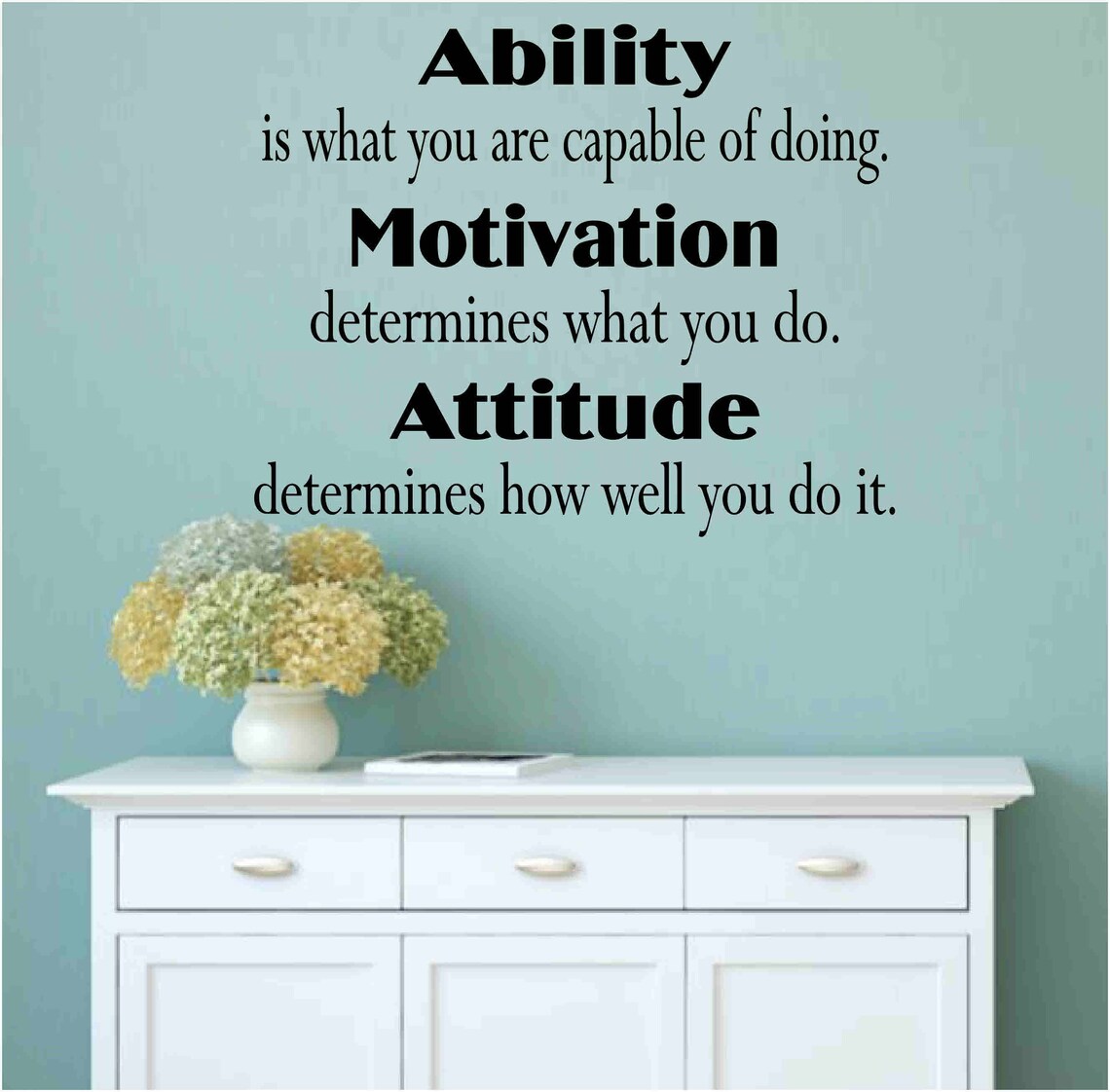 Motivational Decal Ability Motivation Attitude Motivation Wall Quote ...