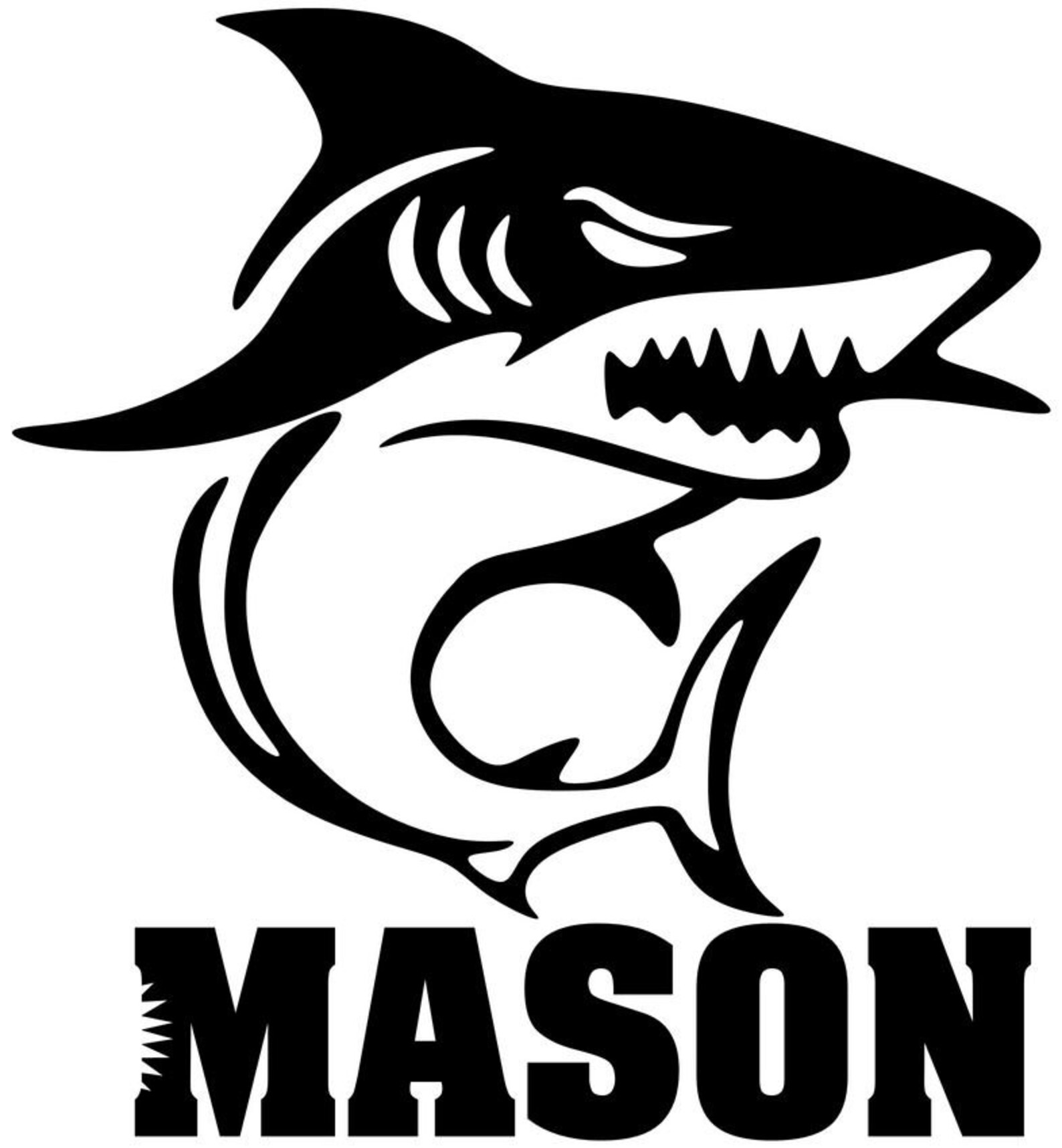 Personalized Shark Wall Decal Custom Name Lettering for Walls Etsy