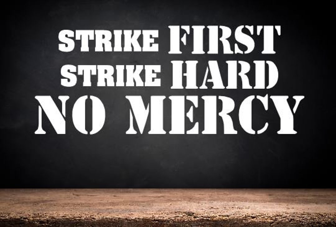 Amazon.com: Strike First Hard No Mercy Gym Wall Decal Home