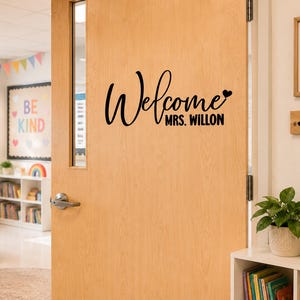 Teacher Name For Door Wall Decal School Classroom Teacher Educational Elementary Office Gym Library Classroom Decorations S-181