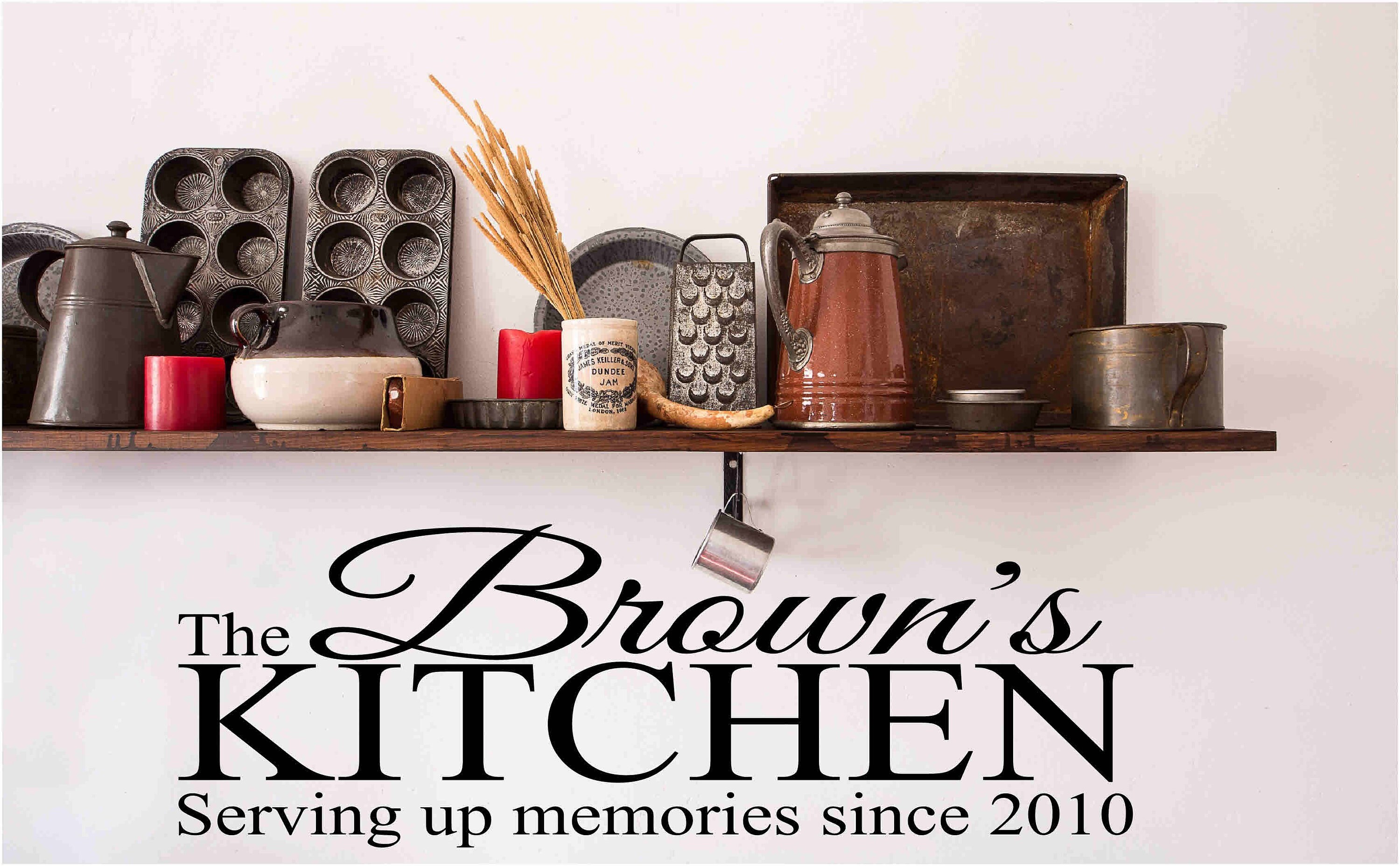 Personalized Kitchen Wall Decal Custom Name & Date Wall Art Etsy