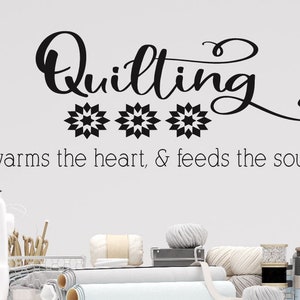 Quilting Wall Decal Vinyl Wall Lettering Craft Room Sewing H-145