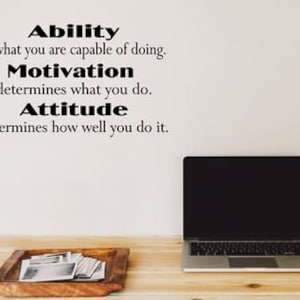 Motivational Decal Ability Motivation Attitude Motivation Wall Quote ...