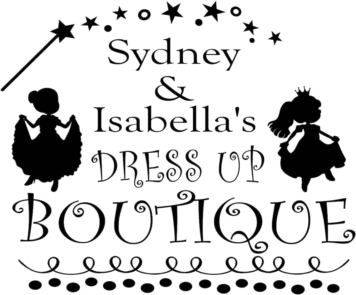 Personalized Decal Dress up Boutique Wall Decal Nursery Vinyl Etsy