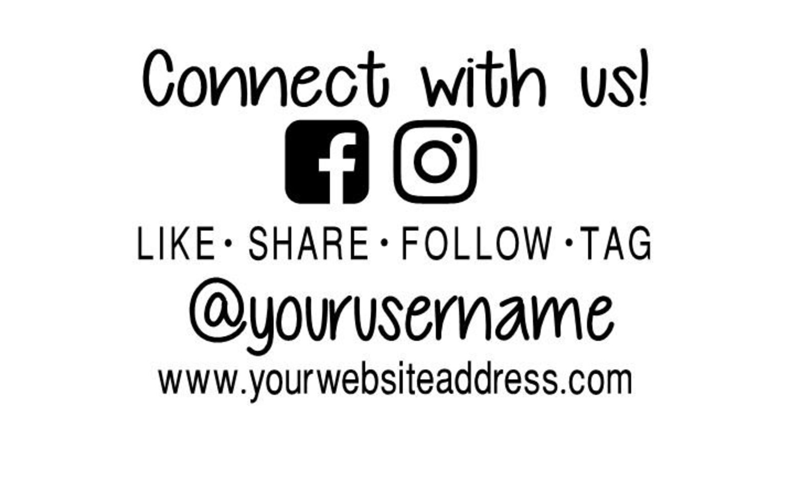 Business Door Decal Small Business Social Media Decal site Etsy