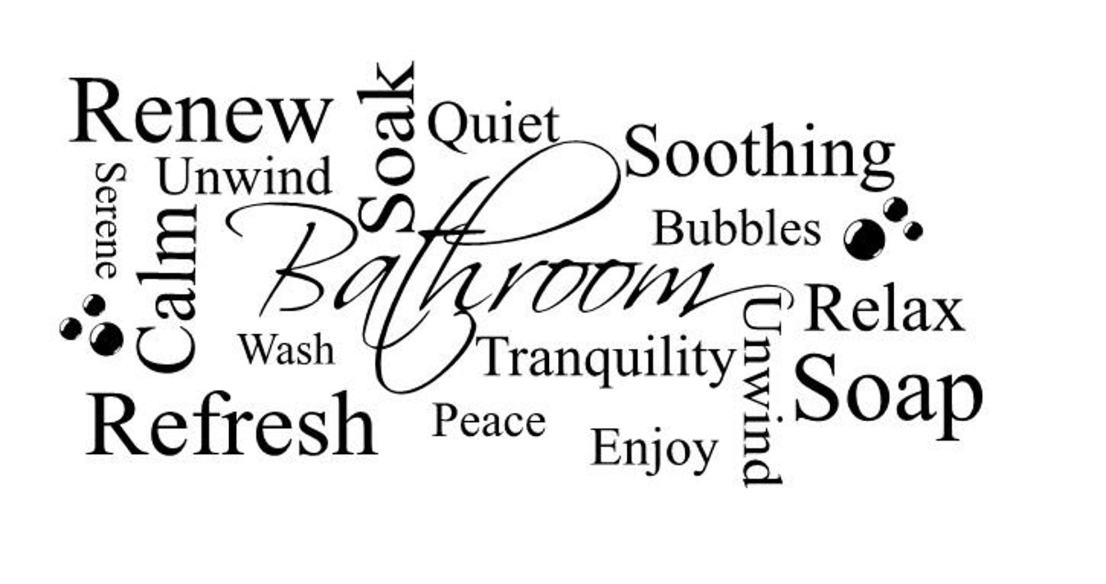Bathroom Decal Spa Relaxation Letters for Walls Word Collage Etsy