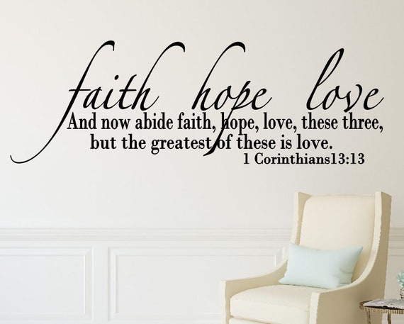 Hope Love vinyl wall decal Faith Hope Love vinyl wall decal Faith