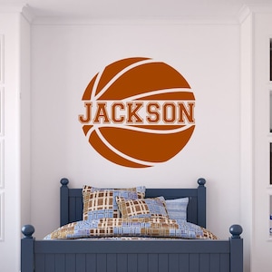 Personalized Basketball Name Custom Name Basketball themed bedroom  Boys Girls Room Decal Vinyl Wall Lettering -C-150